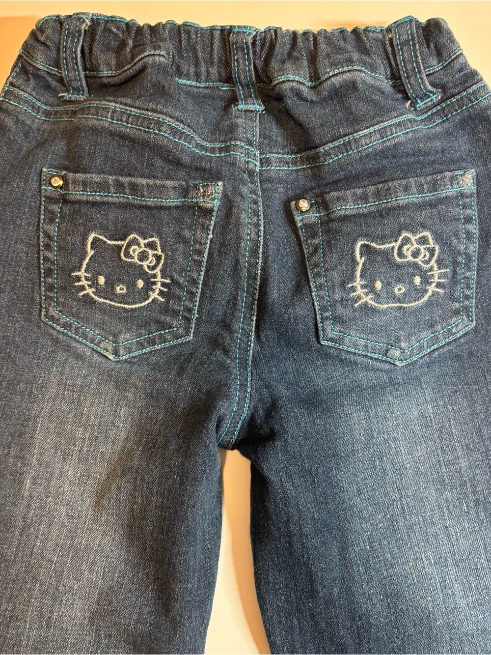 Hello Kitty Dark Blue Denim Jeggings with Embroidered Back Pockets